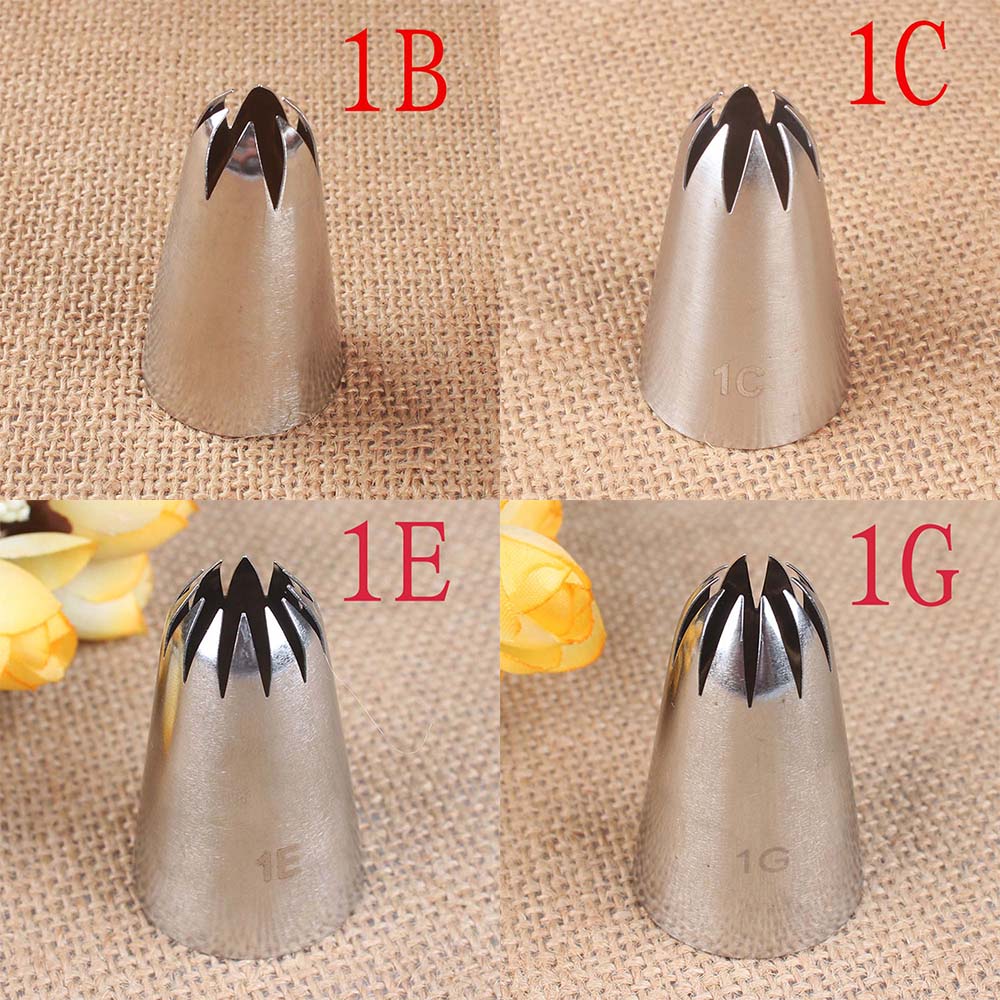 1b # 1c # 1e # 1g Spuit Piping Icing Bahan Stainless Steel Untuk Dekorasi Kue