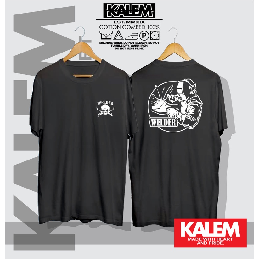 KAOS BAJU WELDER LOGO TUKANG LAS MOTIF SABLON DTF - KALEM CLOTHING