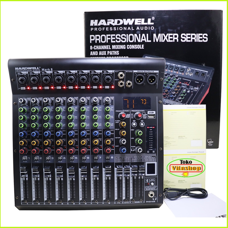 MIXER HARDWEL MARK 8 MIKSER AUDIO ORIGINAL 8 CHANEL WITH USB SOUNDCARD