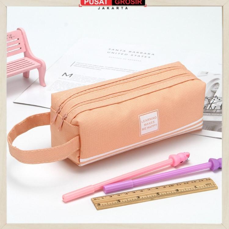 

((BISA COD)) S252 Kotak Pensil Dan Stationery Dual Zipper / Dompet Pensil 2 Pouch