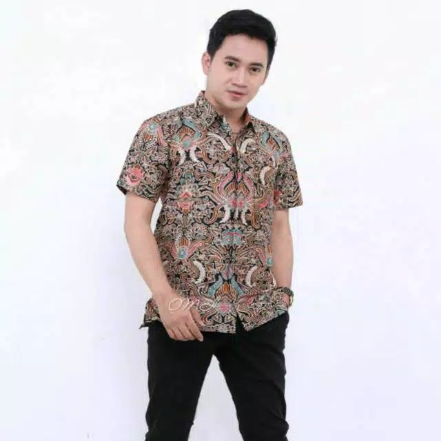 Couple Ayah Dan Anak Batik Cerbon Krem Mocca