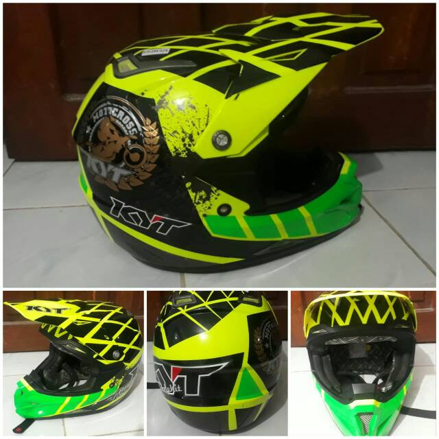 Helm Cross KYT OVER CROSS Net Cross Yellow Fluo