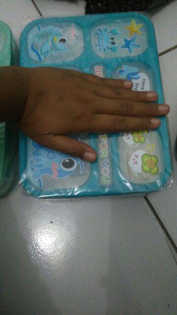Sale Promo !! Lunchbox Yooyee 589 Pink Blue Bento 5 Sekat - Kotak Bekal Anti Tumpah