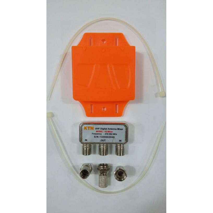 KTN K2-Mixer UHF Digital Antenna Mixer - Alat Penggabung 2 Antena TV - 2 Input Antena ke 1 Output TV