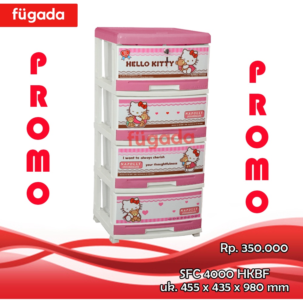 Lemari Plastik Hello Kitty / Laci Drawer