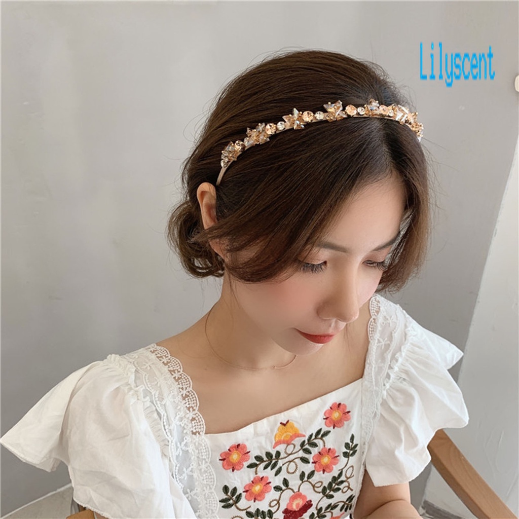 Lily Bando Kristal Imitasi Berkilau Anti Slip Reusable Untuk Wanita