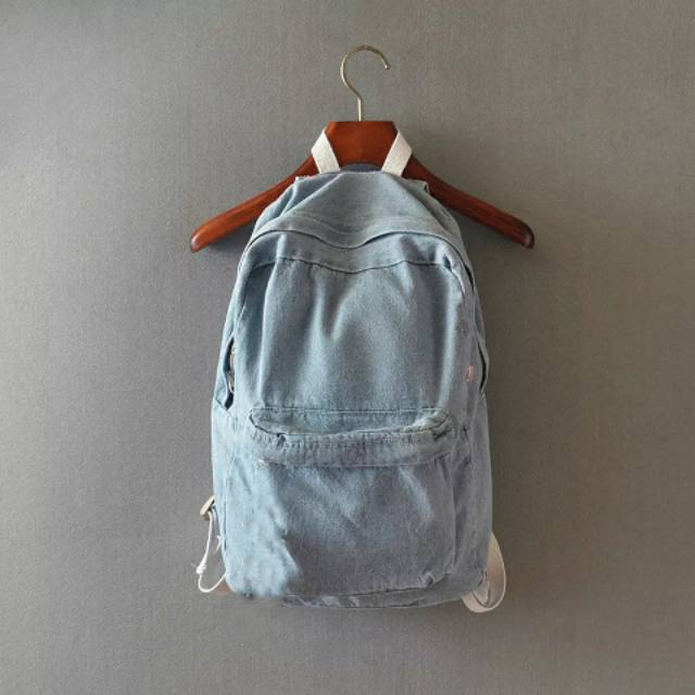 DBC Classic Denim Backpack Tas Ransel Jeans Kanvas Canvas Wanita Pria Cewek Korea Import