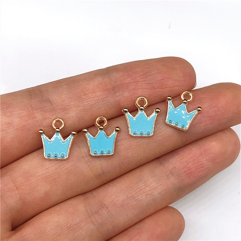 4pcs Liontin Mahkota Bintang Hati Biru Bahan Alloy Charms