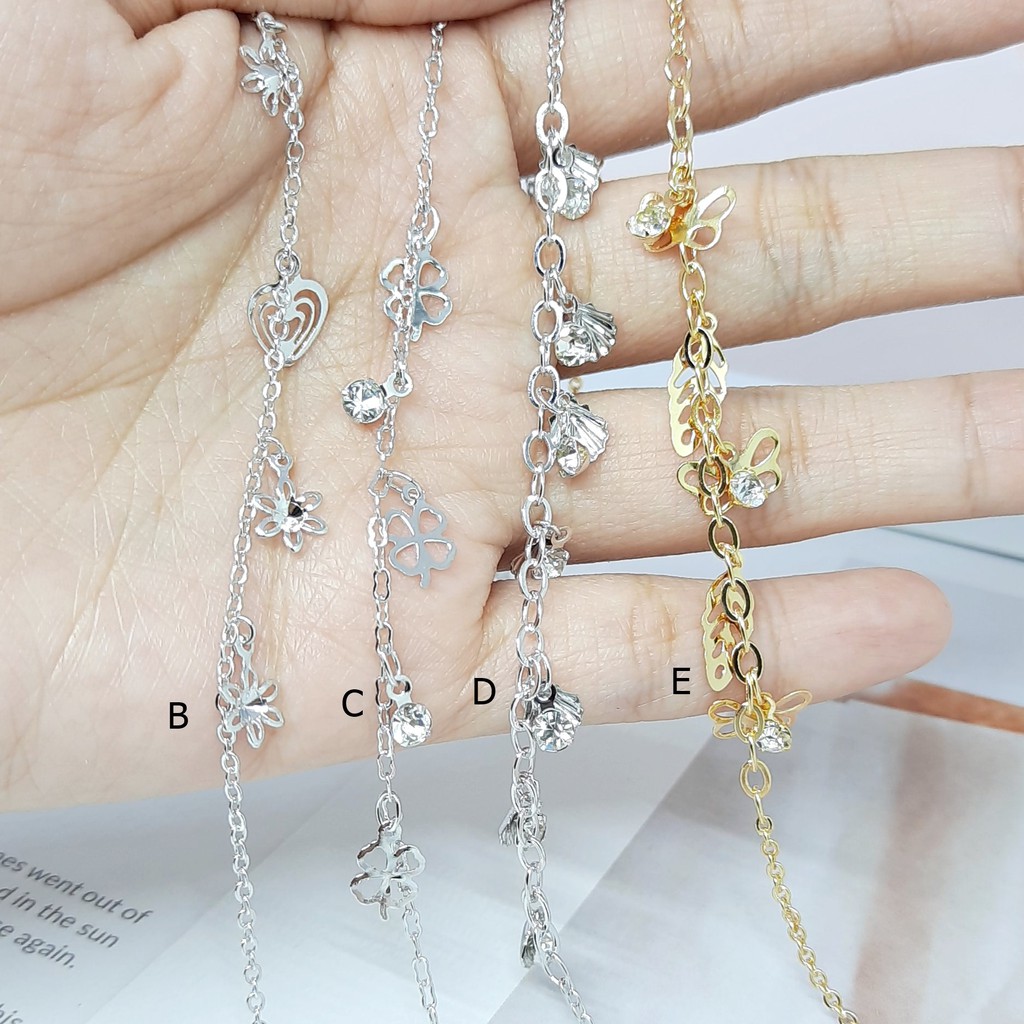 Gelang Kaki Wanita Xuping Premium Asli Anti Karat Nori Ukir Jurai Merica - BB605