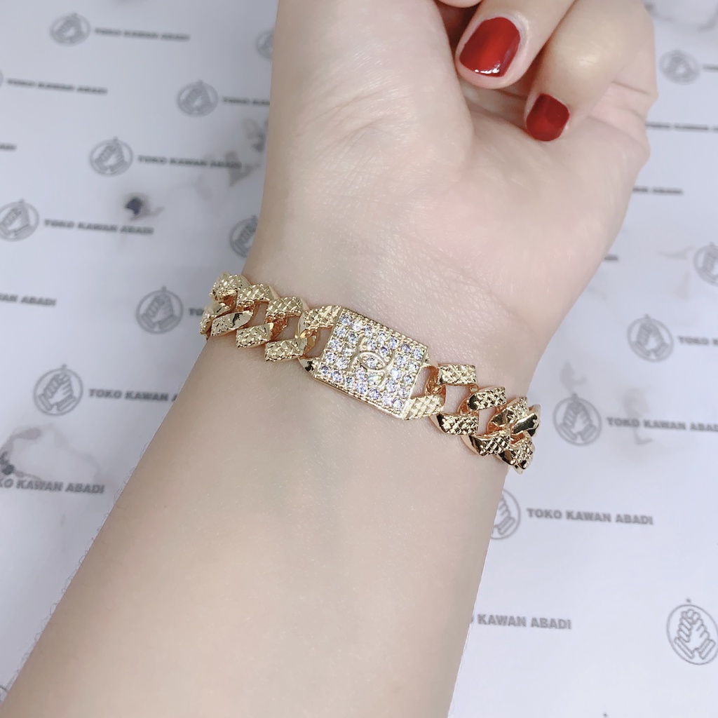 Gelang Tangan Xuping Gold Perhiasan Fashion Wanita Dewasa Motif Rantai Elegant *10