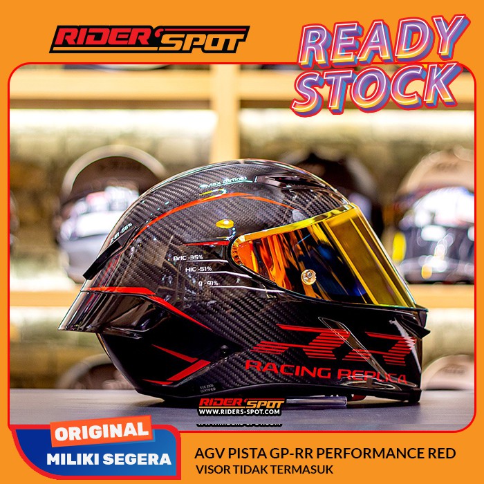 Helm Motor AGV Pista GP RR Performance Red Speciale Red Full Face Helmet Original Italy Touring Ridi