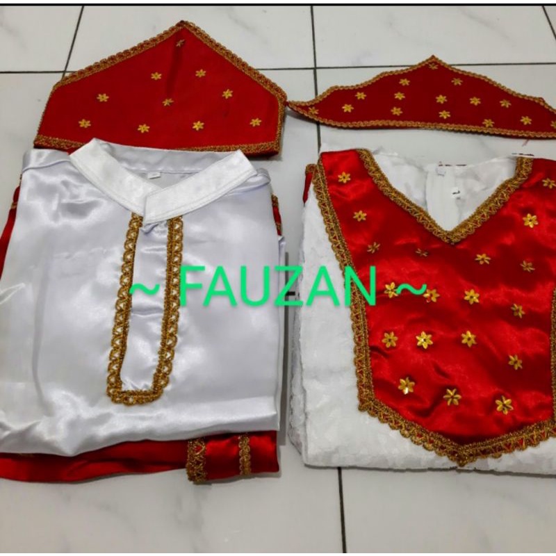baju Maluku anak// pakaian adat ambon - merah cwek