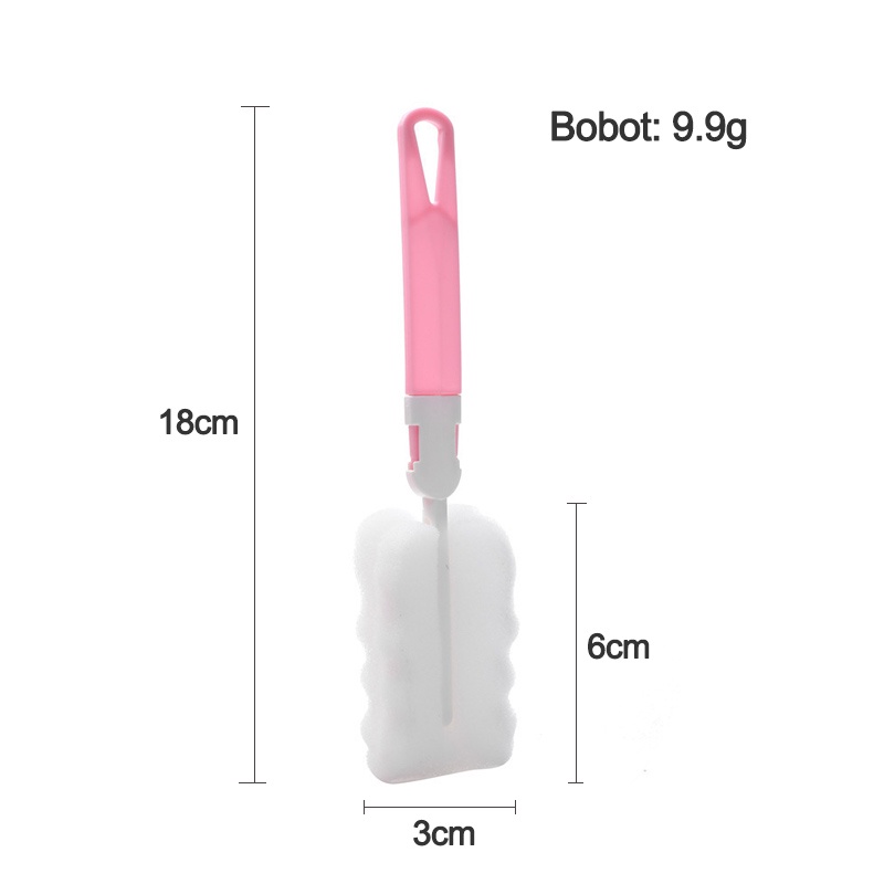 DuaWarna Tongkat Spons Sponge Sikat Pembersih Botol Susu Bayi Gelas Termos Sponge Dot Mpasi/C 166