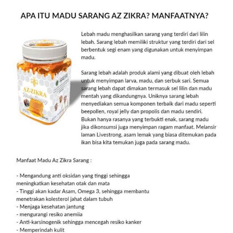 

madu sarang azzikra