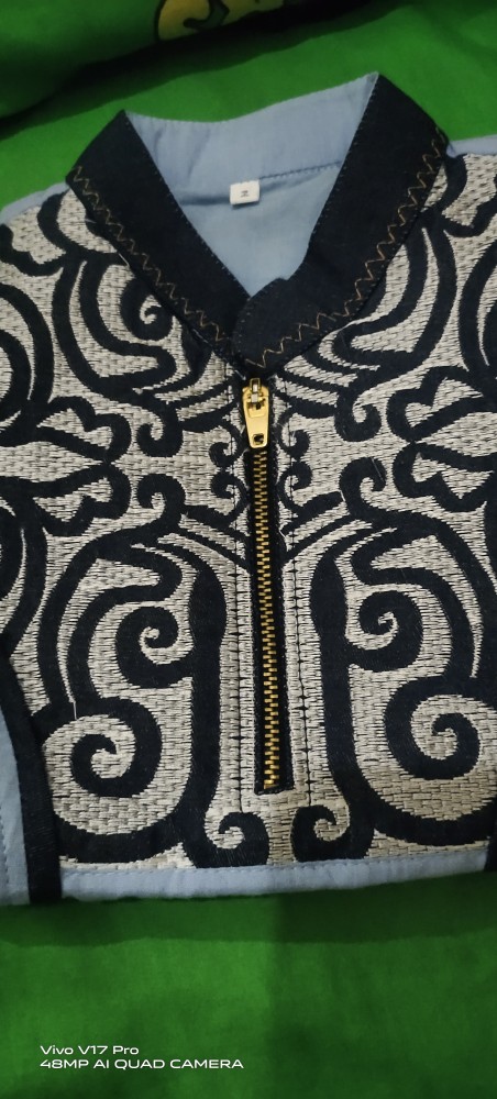 Koko Couple Ayah Anak Navy Biru Muda Batik