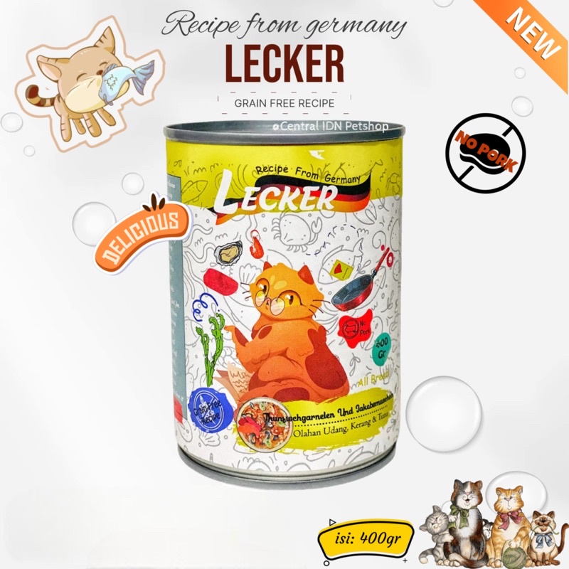 LECKER KALENG 400gr - MAKANAN KUCING BASAH LECKER - LECKER MAKANAN KALENG KUCING - MAKANAN KALENG KUCING