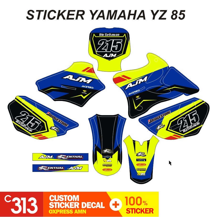 Stiker Decal YAMAHA YZ 85 YZ New YZ Modif Bebek Custom Sticker (27)