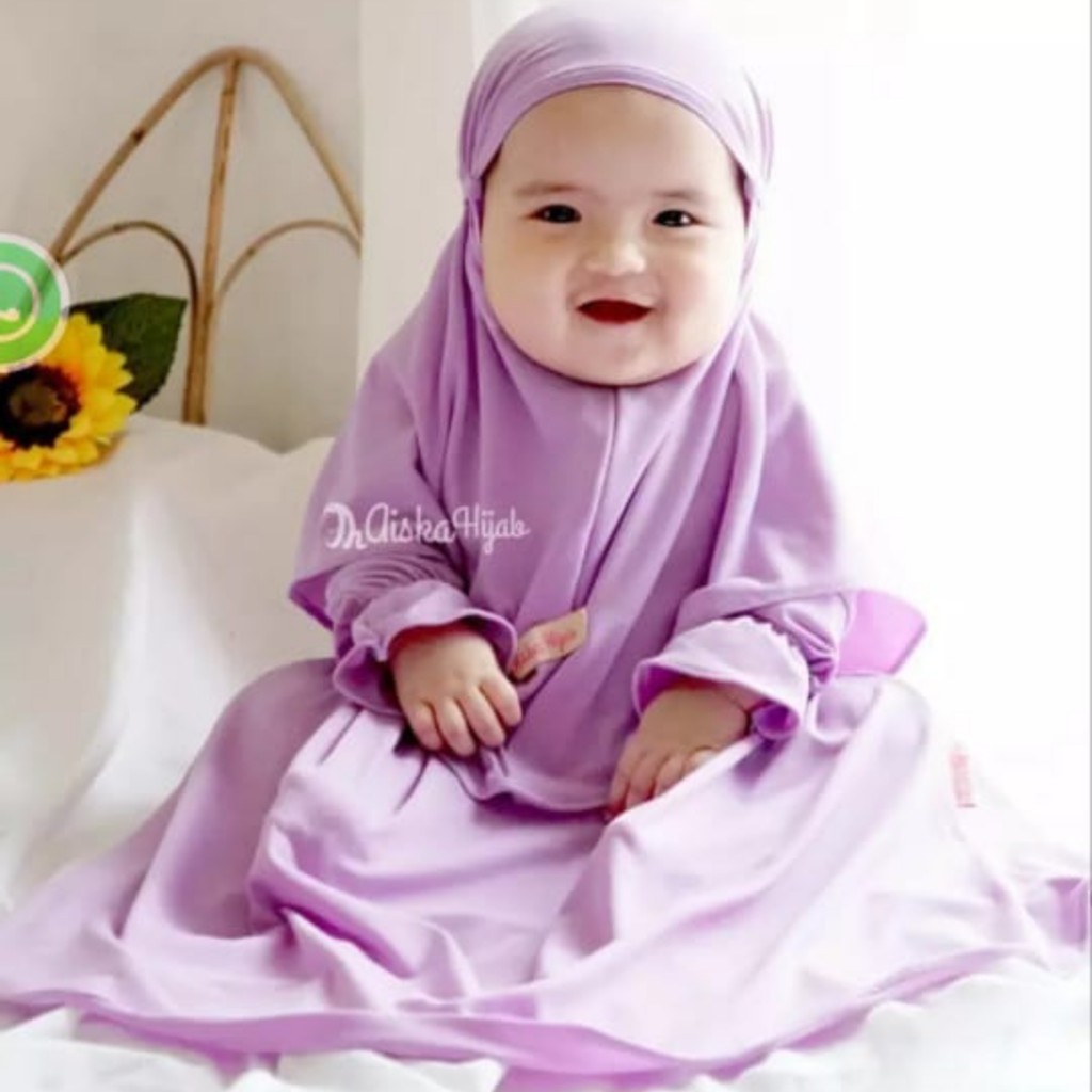 Gamis anak bayi zedah set kids bahan jersey by giter's clothing baju anak perempuan 1 -4 tahun gamis lebaran untuk anak