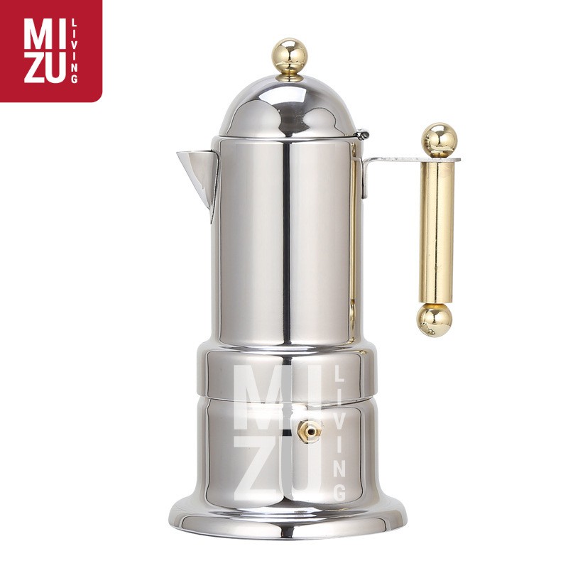 KONTESSA Antique Moka Pot Antik Stainless Steel 4Cups 200ml Teko Kopi Italian Espresso Coffee Maker