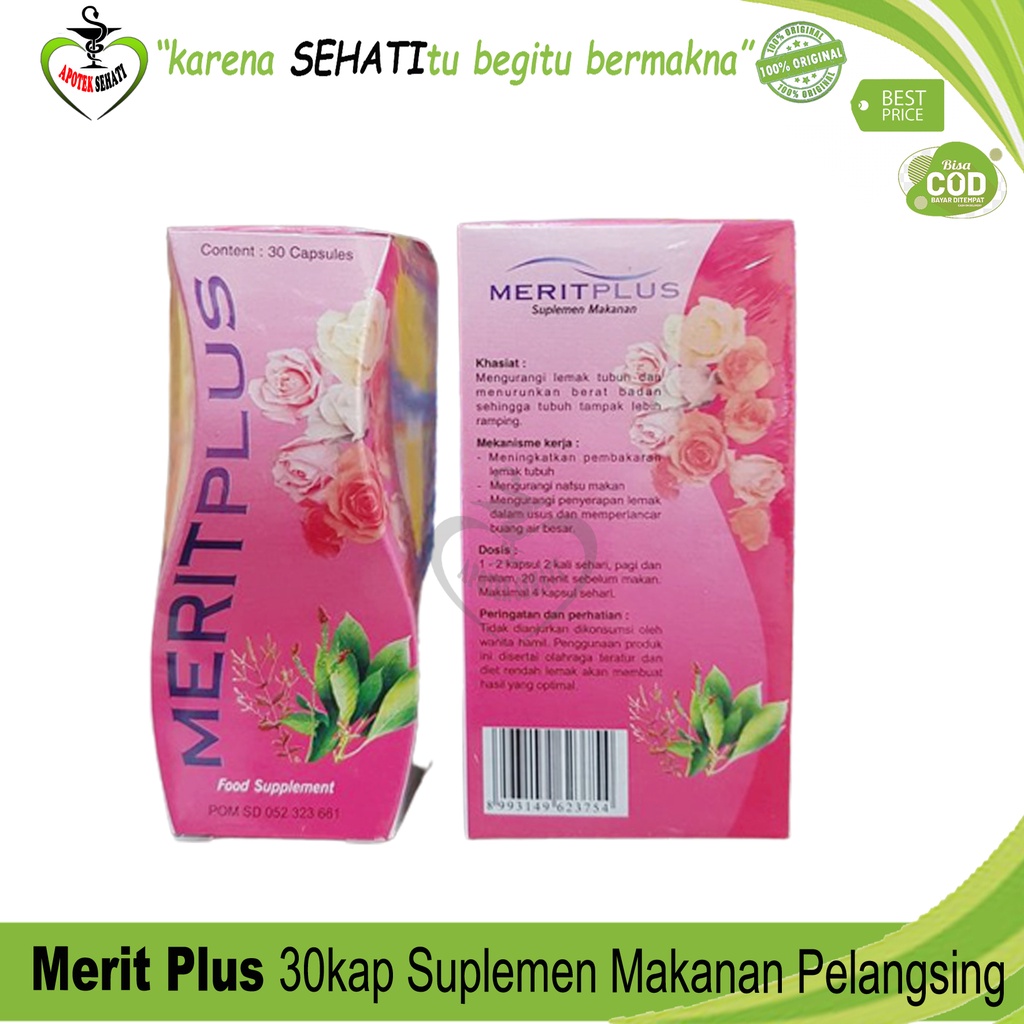 MERIT PLUS ISI 30 KAPSUL SUPLEMEN DIET ALAMI SUPLEMEN HERBAL