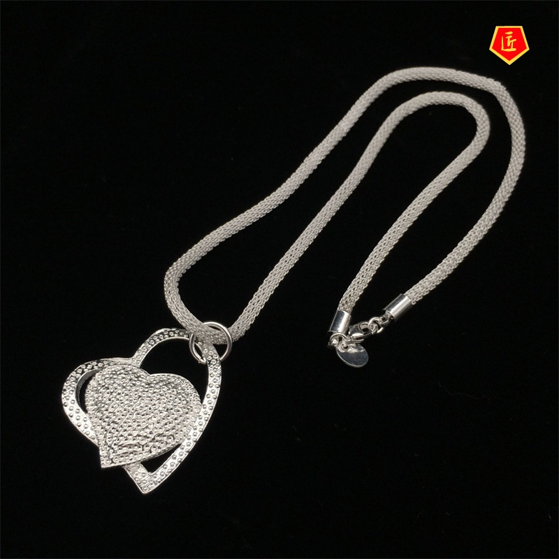 [Ready Stock]Heart-to-Heart Necklace Korean Fashion Trendy Unique