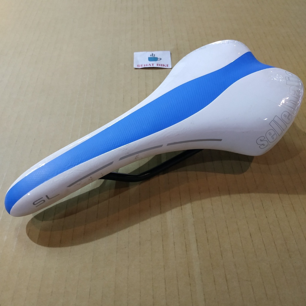 Sadel Saddle Jok Sepeda SELLE ITALIA SL White Blue Original
