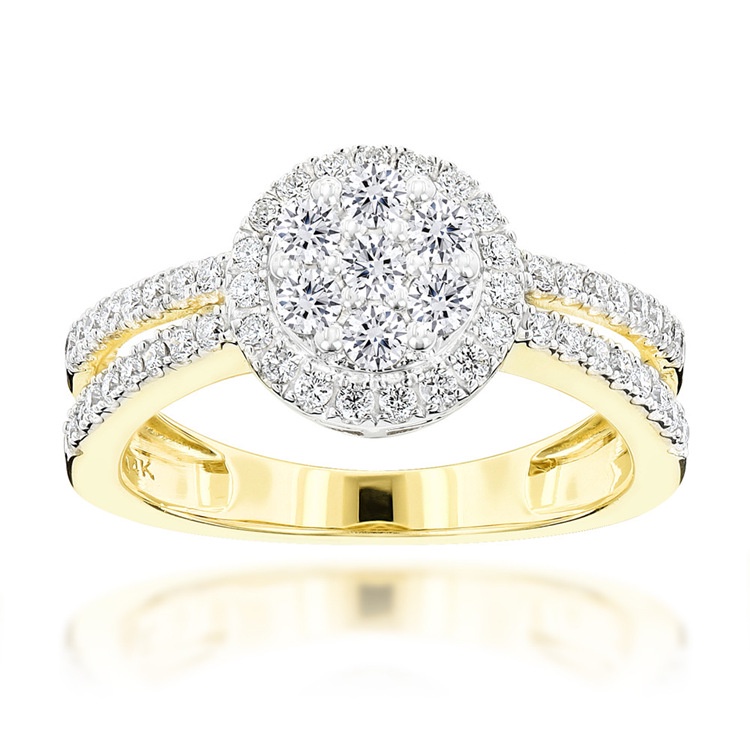 Cincin Titanium Emas Sapphire Dan Berlian Permata Korea Lapis Cincin Wanita  Tunangan