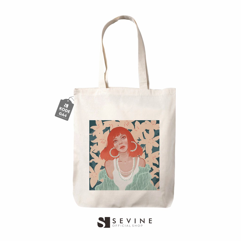 Sevine Totebag Tas Wanita Tote Bag Resleting Aesthetics Vintage - GA