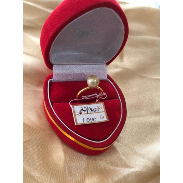 cincin emas asli 22k kadar emas 91.6% mutiara air laut asli lombok