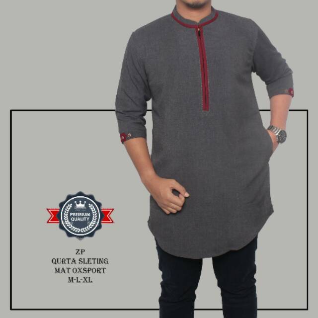 FASHION MUSLIM PRIA BAJU KOKO PAKISTAN BAJU MUSLIM PRIA LENGAN 3/4