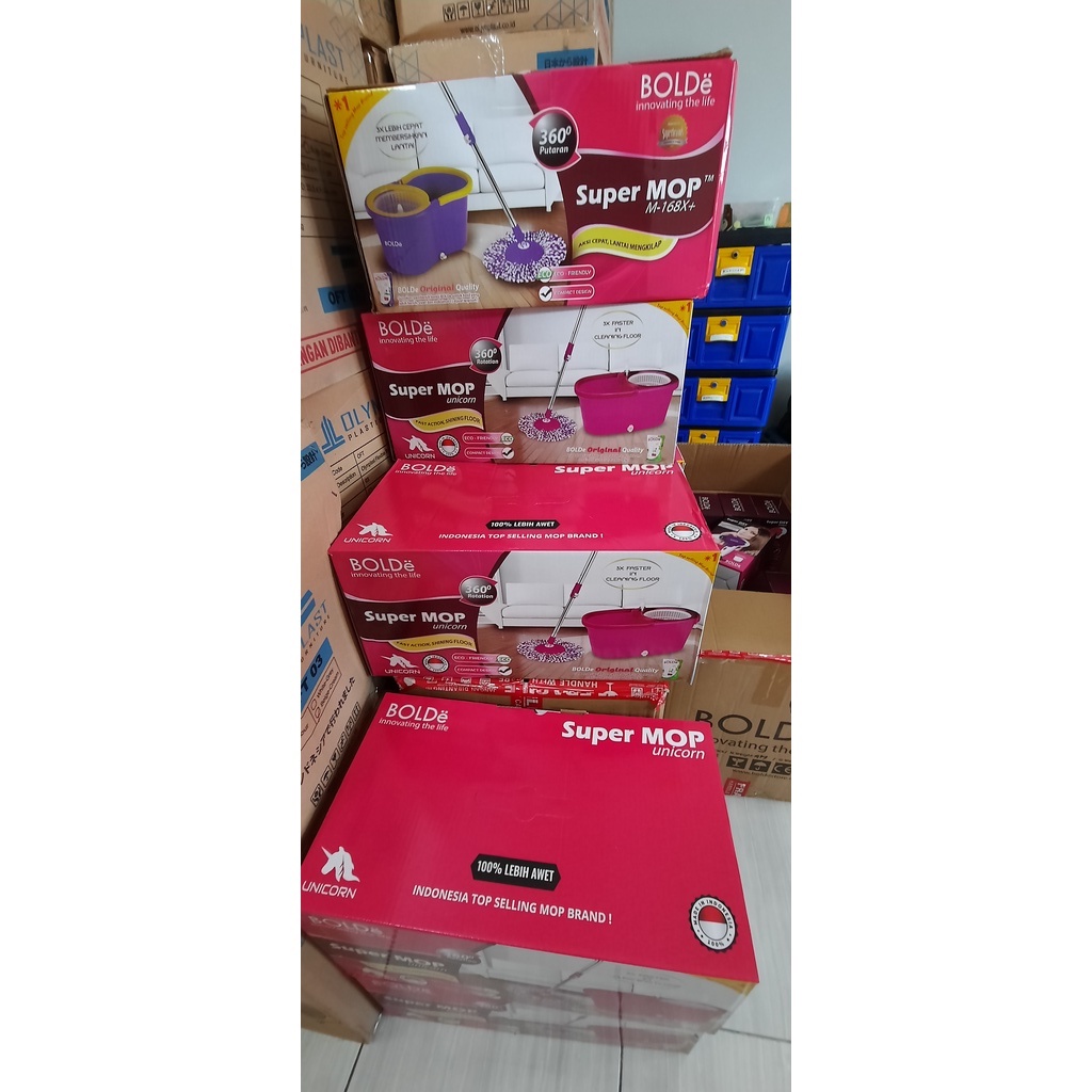 BOLDe Super Mop alat pel putar type tornado UNICORN M-168X+ M 168 X+ KAPASITAS 6 LITER  Bolde super mop