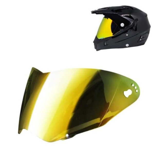 Visor Kaca Helm Snail Mx311 Supermoto Iridium Red Gold Original