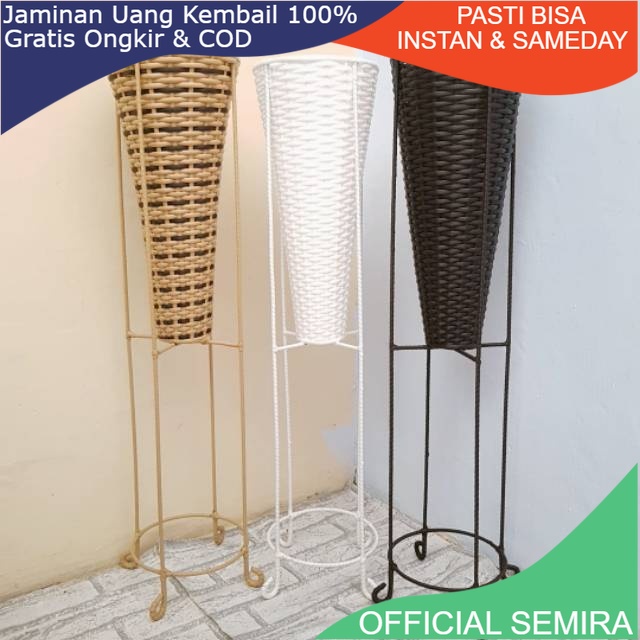 BESI 8MM STANDING POT TINGGI 80 CM DIAMETER 18CM RAK BESI TANAMAN/RAK BUNGA BESI/STANDING POT BESI/R