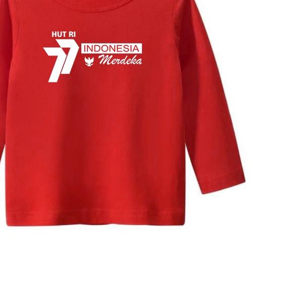 Kaos Anak HUT RI 77 Kaos Anak Panjang Merah Putih