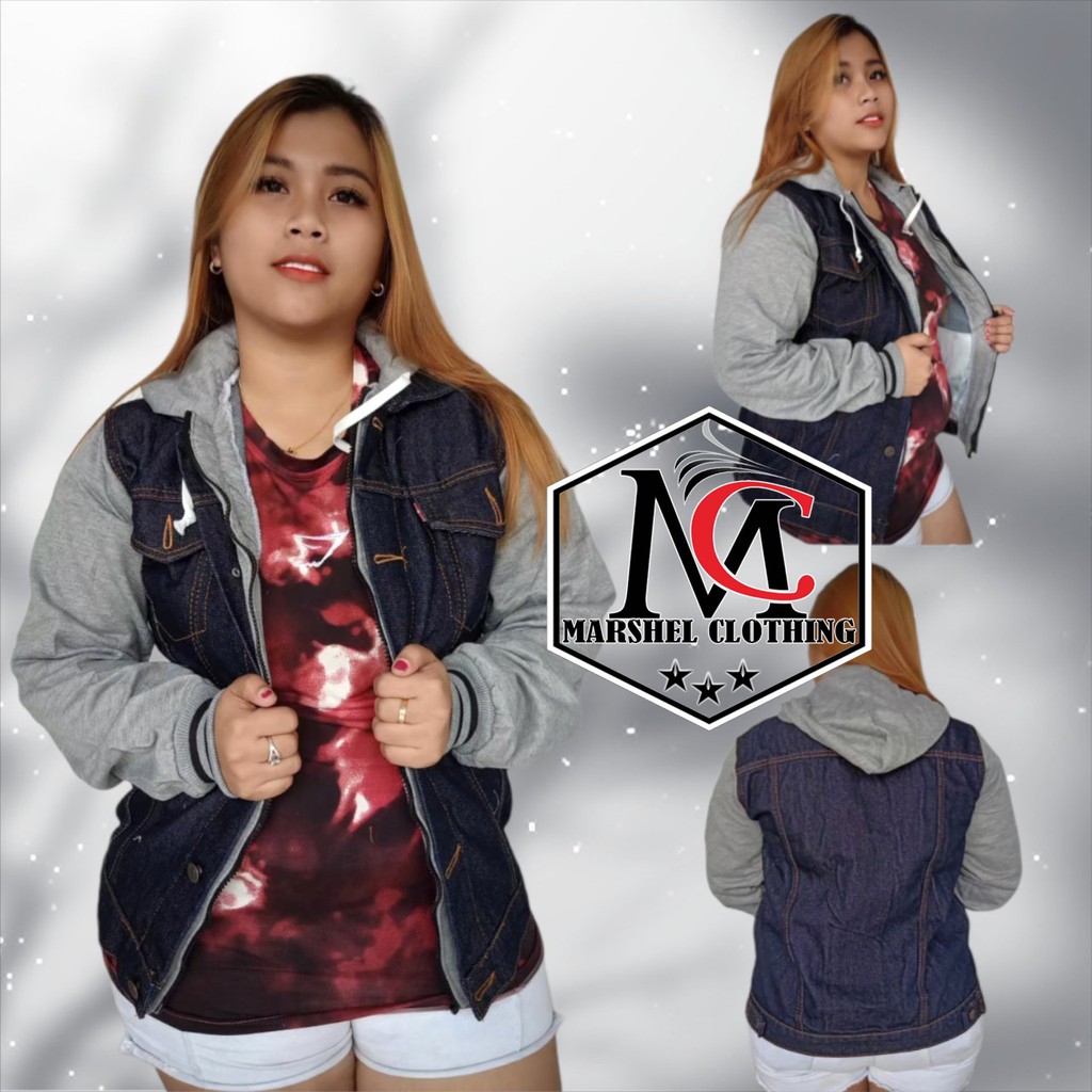 RCL - Jaket Jeans Pria Premium Jaket Jeans Boy Jaket Jeans Hodie Jaket Jeans Anak Jalanan / Jaket Jeans Hoodie Garmen Hitam Wanita Jaket Boy Jaket Levi Hoodie Cewek Oversize Big