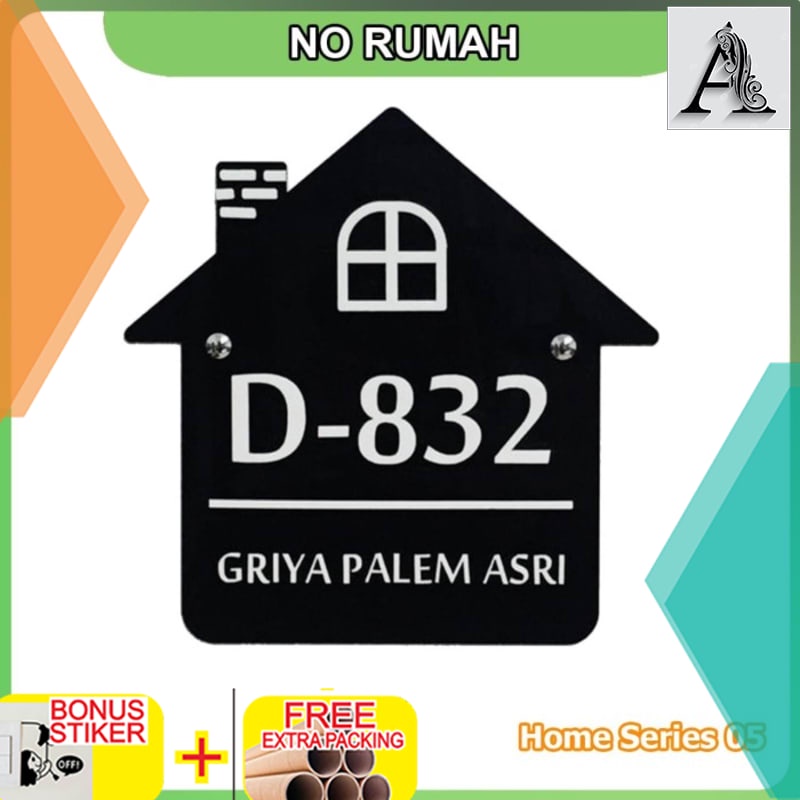 

Grosir Nomor Rumah Akrilik Home Series 05 - Besar Hitam