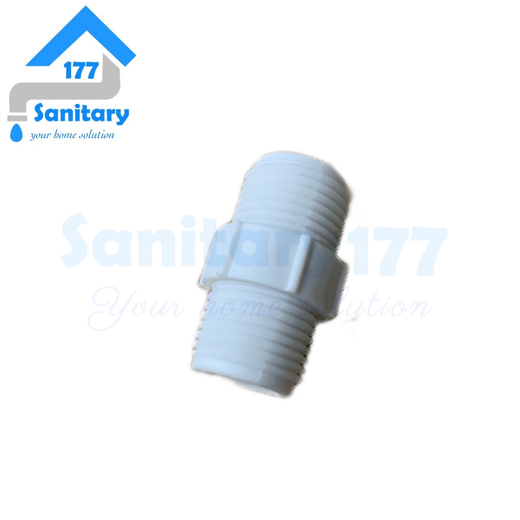 Double nepel Plastik 1/2 inch pvc putih murah- dobel nepel naple dobel mur fitting sambungan kran KERAN spare part