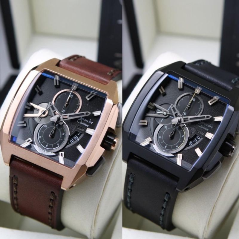 JAM TANGAN PRIA ALEXANDRE CHRISTIE AC 6617 AC6617 MC LEATHER ORIGINAL