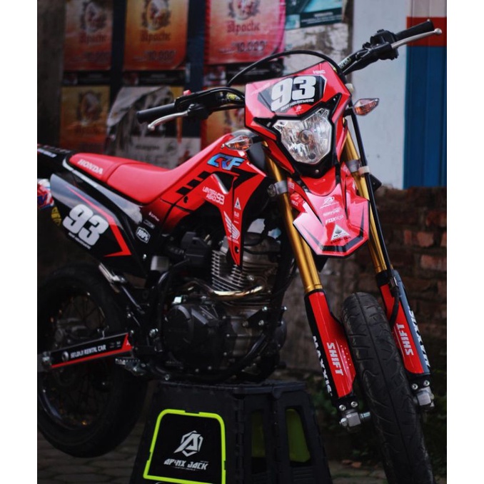 Decal Stiker Crf 150 L Full Body Warna Merah Hitam Keren
