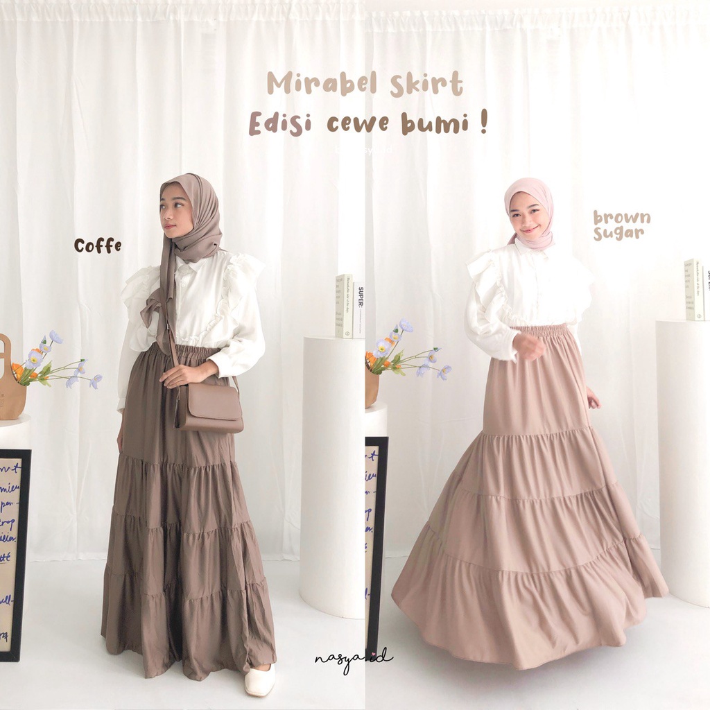 Mirabel Skirt by Nasya.id - Rok 4 susun - Rok rempel - Rok wanita premium