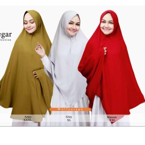 Trend - Khimar syari wolly crepe import daily size XL pad antem by tegar collection