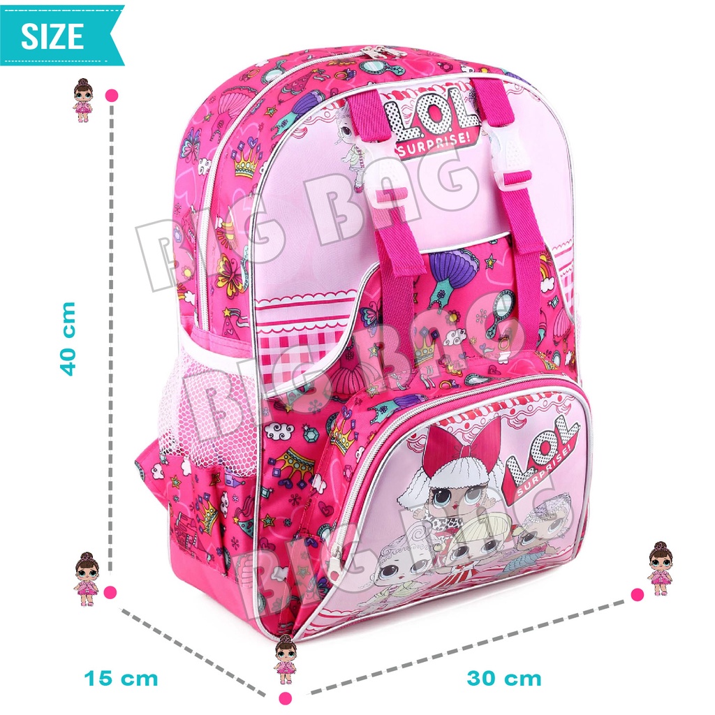 Tas Ransel Anak Perempuan Karakter - LOL - Tas Sekolah Ransel Sekolah Anak + Botol Minum &amp; LUNCHBOX