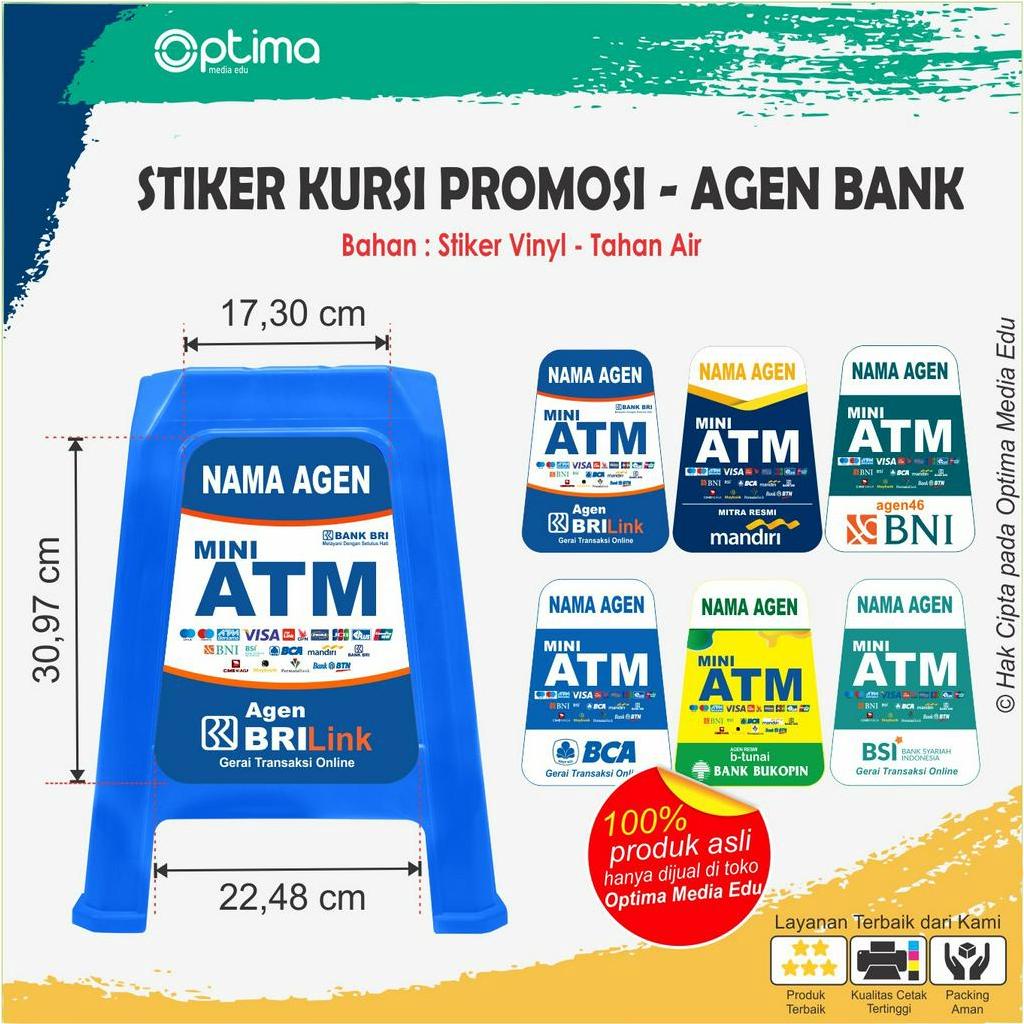 

Stiker Kursi Promosi - Agen Bank Resmi Brilink BCA BNI BSI Mandiri Bukopin