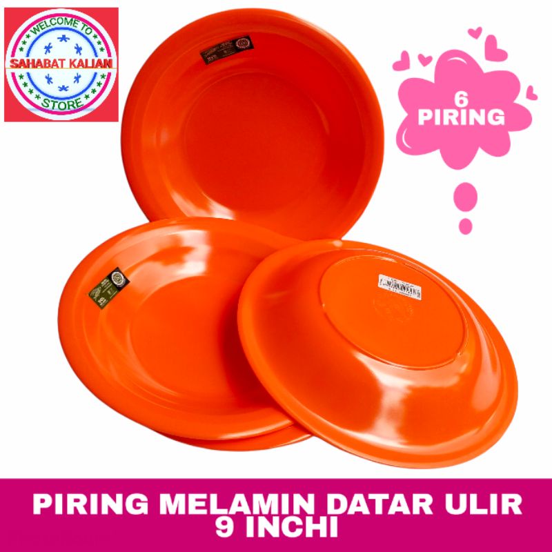(6 Piring) Piring Melamin Golden Flying Fish P0901 Ukuran 9 Inch