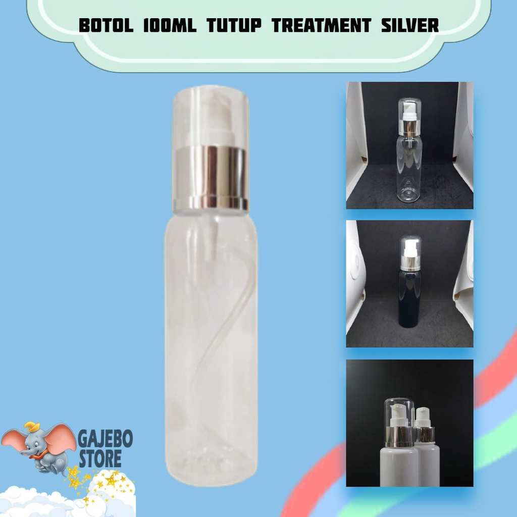 GAJEBO - BOTOL PLASTIK 100ML SPRAY SILVER FULLCAP / BOTOL 100 ML / BOTOL ISI ULANG [HARGA GROSIR]