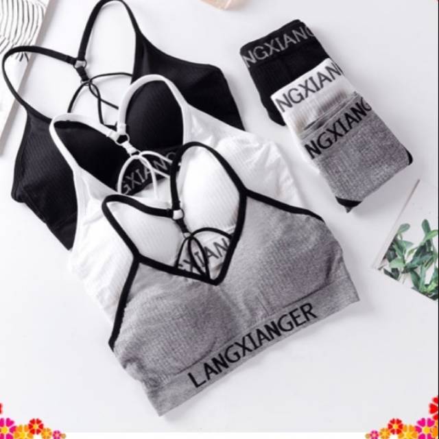 BRA BRALETTE WANITA SEXY BAHAN LACE IMPORT BRA set MUSIM PANAS BH Summer bra set katun sport bra