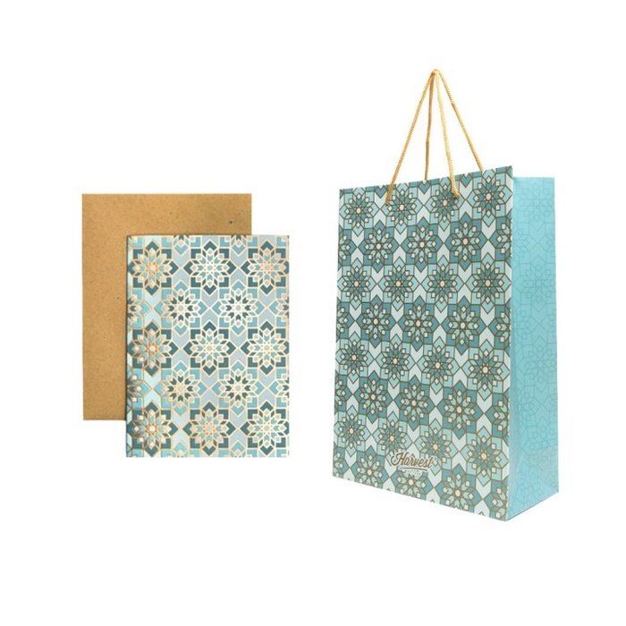 

✨ BISA COD ✨ Paket Paper Bag & Kartu Ucapan Idul Fitri Harvest Gift Set - Tosca