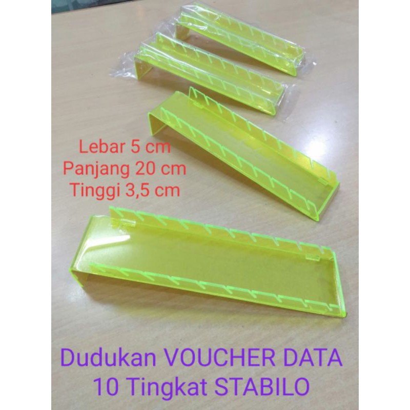 

dudukan voucher data lebar 5 cm x 20 cm 10 tingkat stabilo