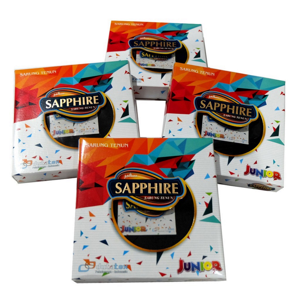 SARUNG ANAK SD SMP SAPPHIRE JUNIOR POLOS WARNA HITAM PUTIH KECIL REMAJA TANGGUNG SAPIR SAFIR SHAPIRE