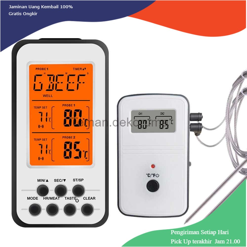 TD - DPR Anpro Digital Food Thermometer Meat BBQ 2 Probe - KN6008-2